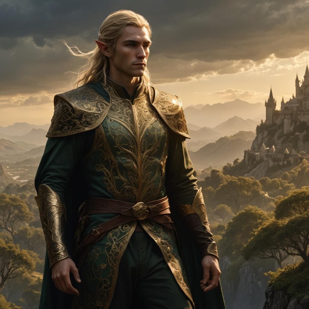 Ethereal Elven Courier in Cinematic Atmosphere