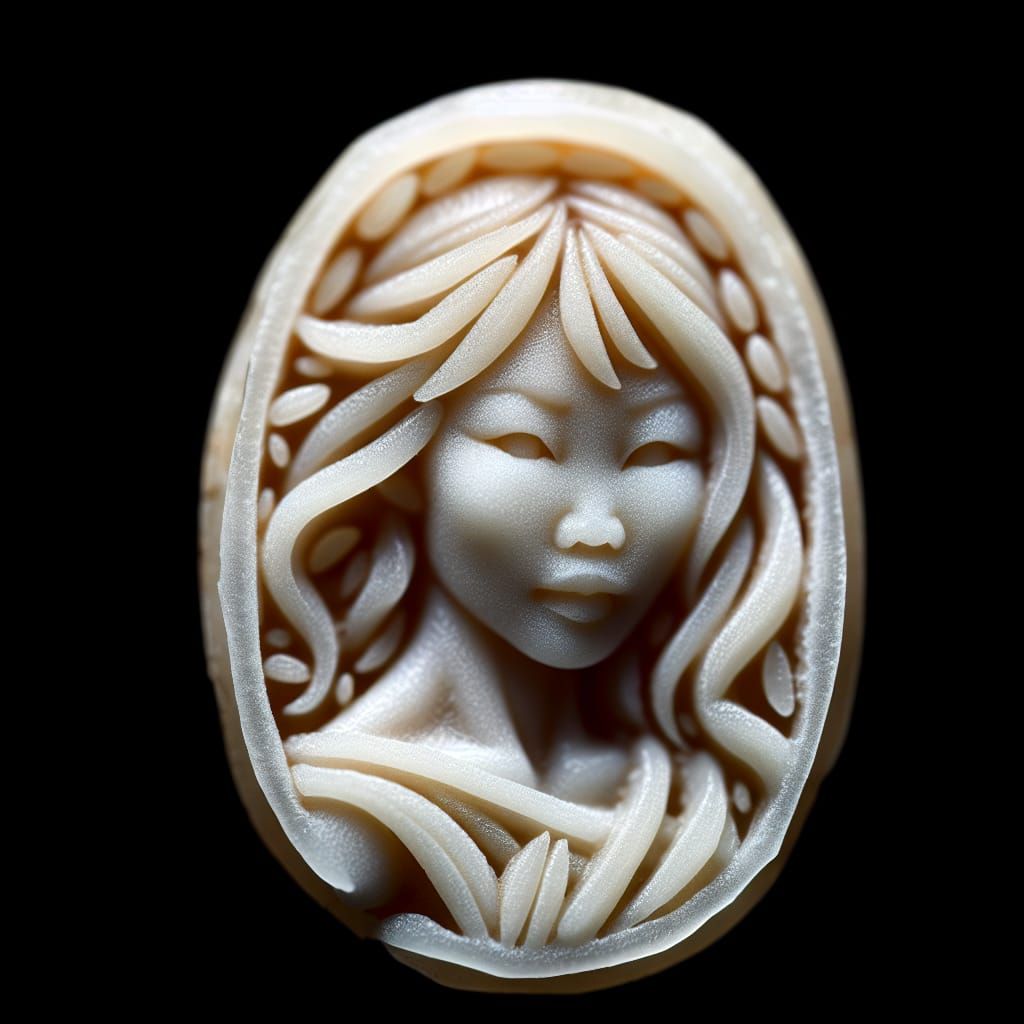 asian miniature carving of a woman