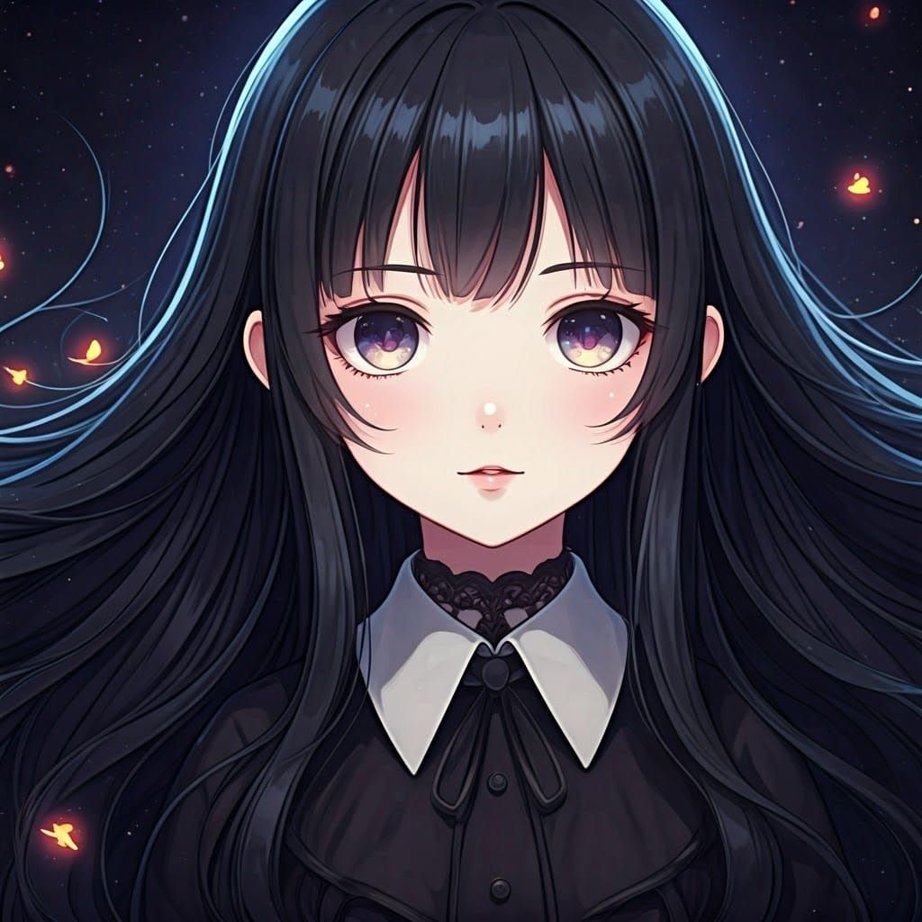 Cute gothic anime girl