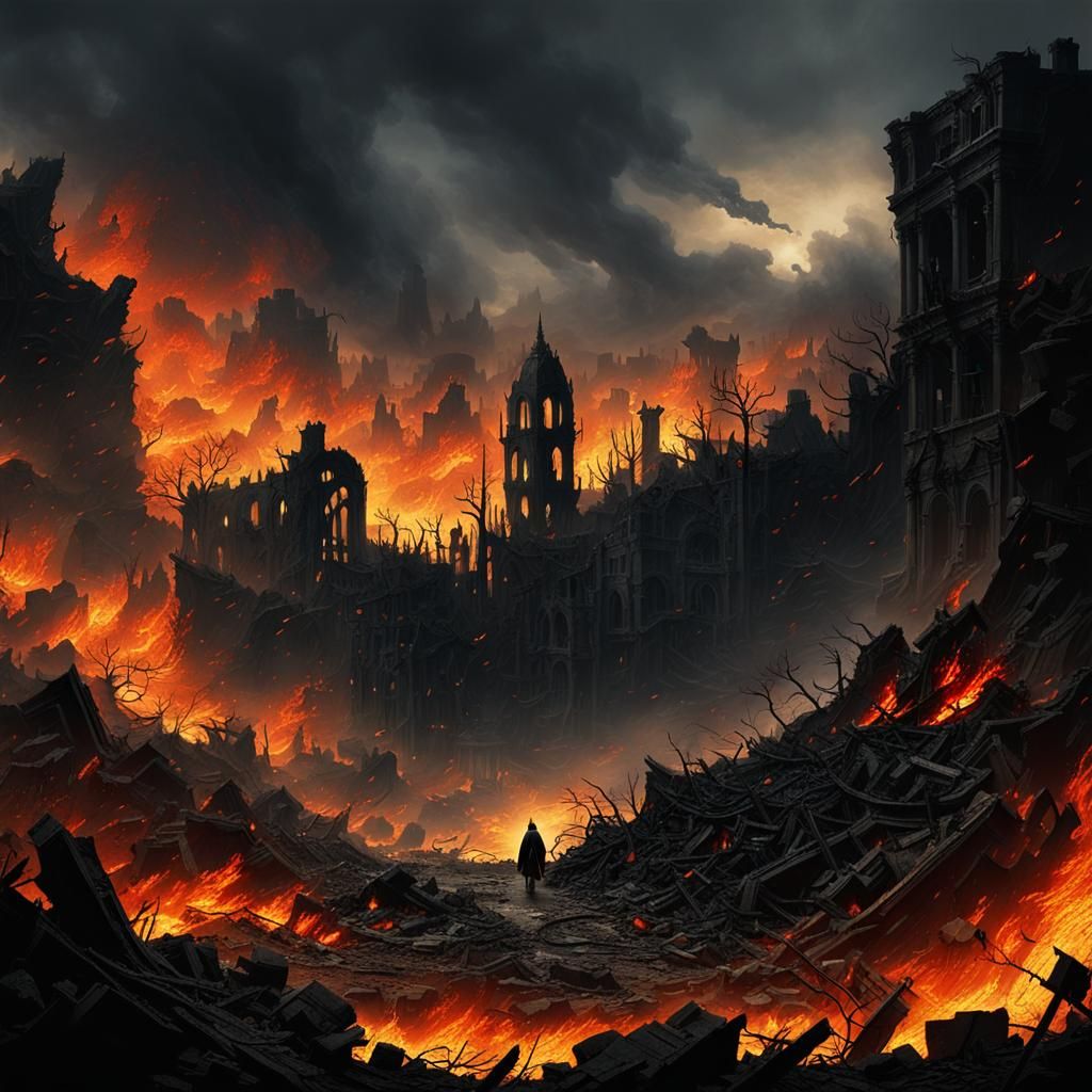 War's Shadow: Boy Returns to Destroyed Hometown in Dark Fant...