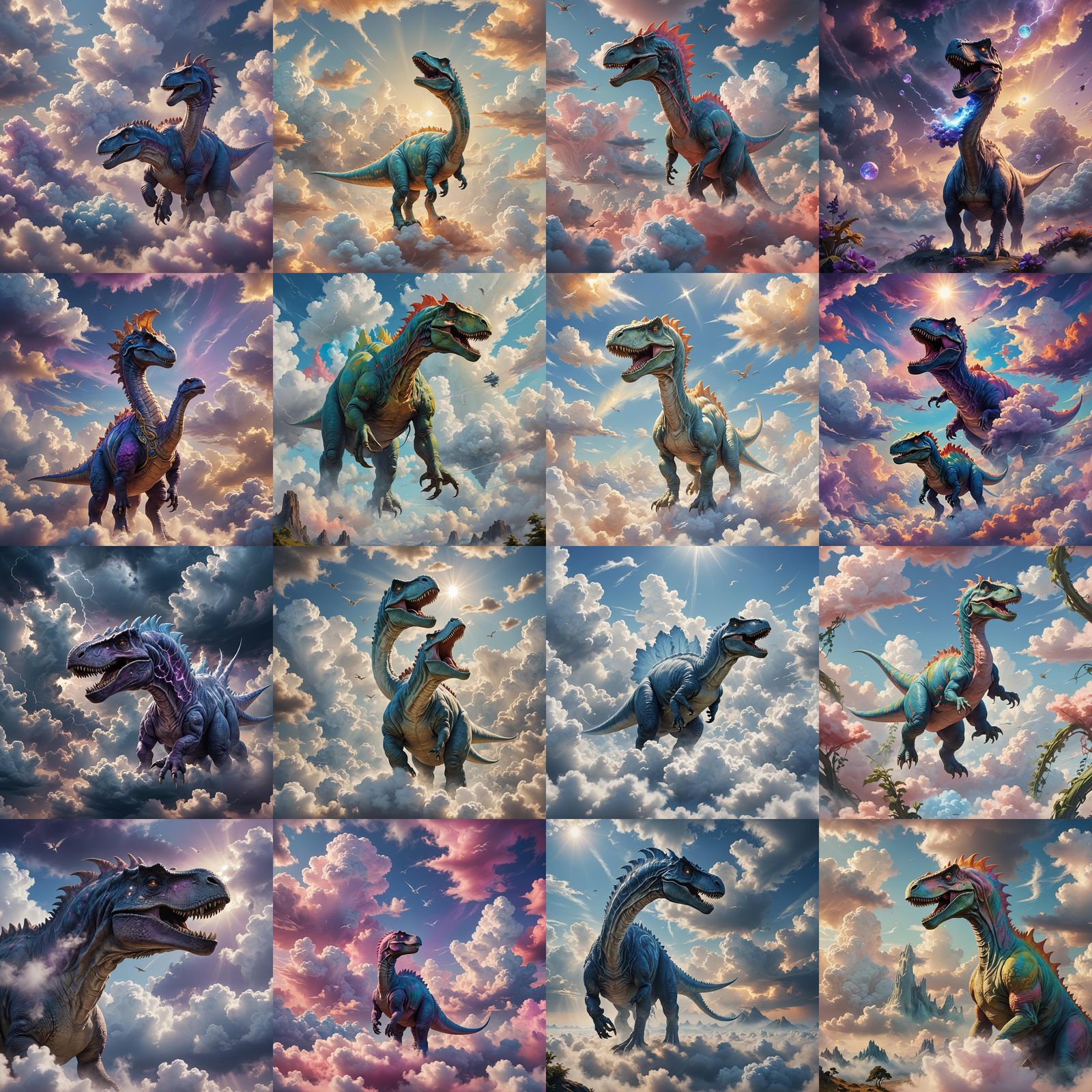 Cloud Dinosaur: Detailed Matte Painting in 8K