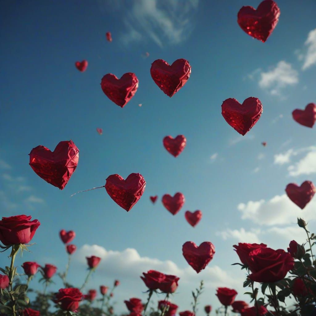 Ethereal Cinematic Masterpiece with Ruby Roses in a Vignette