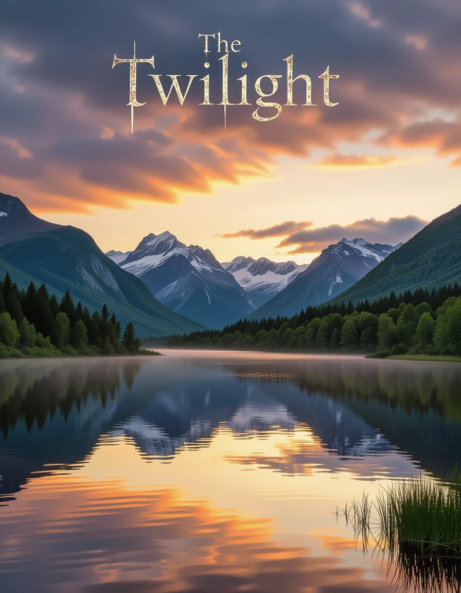 Moody Twilight Landscape Scenery in Hyperrealistic Style