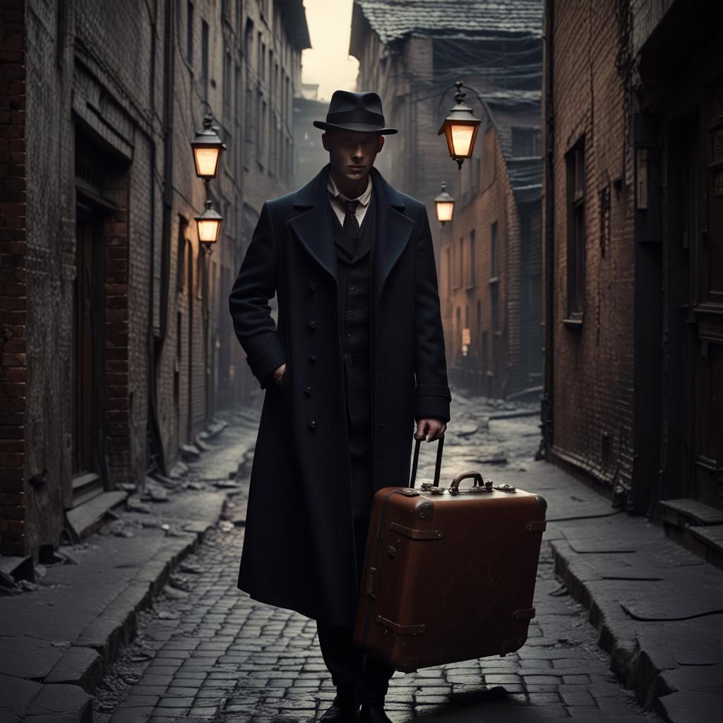 Dramatic Alleyway Scene in Fantasy Realism