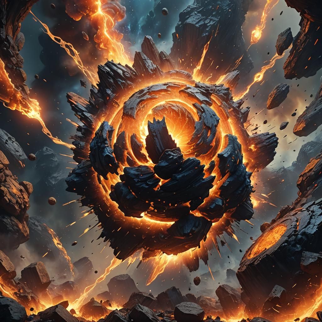 Exploding Planet Concept Art in Sci-Fi Style