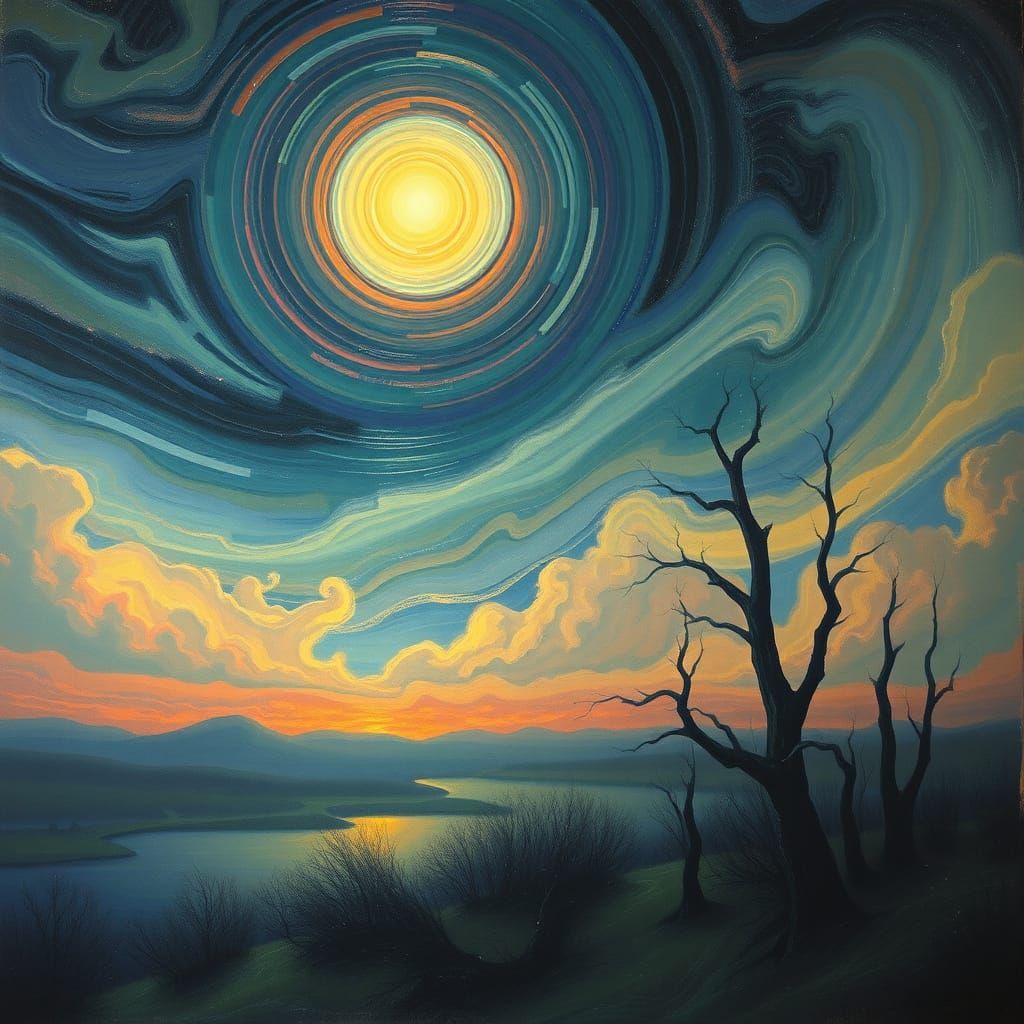 Astral Expressionist Shimmers in Twilight Haze