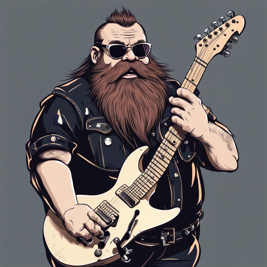 Rock and Roll Dwarf Electric Guitarist