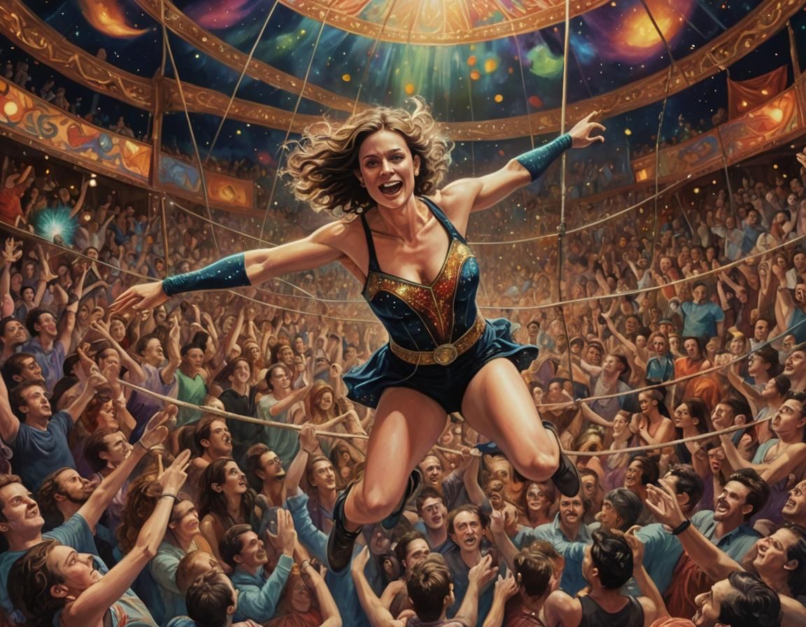 Cosmic Circus: Astral Art Nouveau Illustration