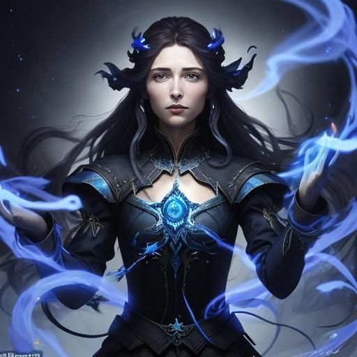 Maiden Harried by Wisps in Dark Fantasy Style