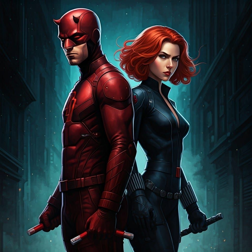 Daredevil and Black Widow: Comic Book Art