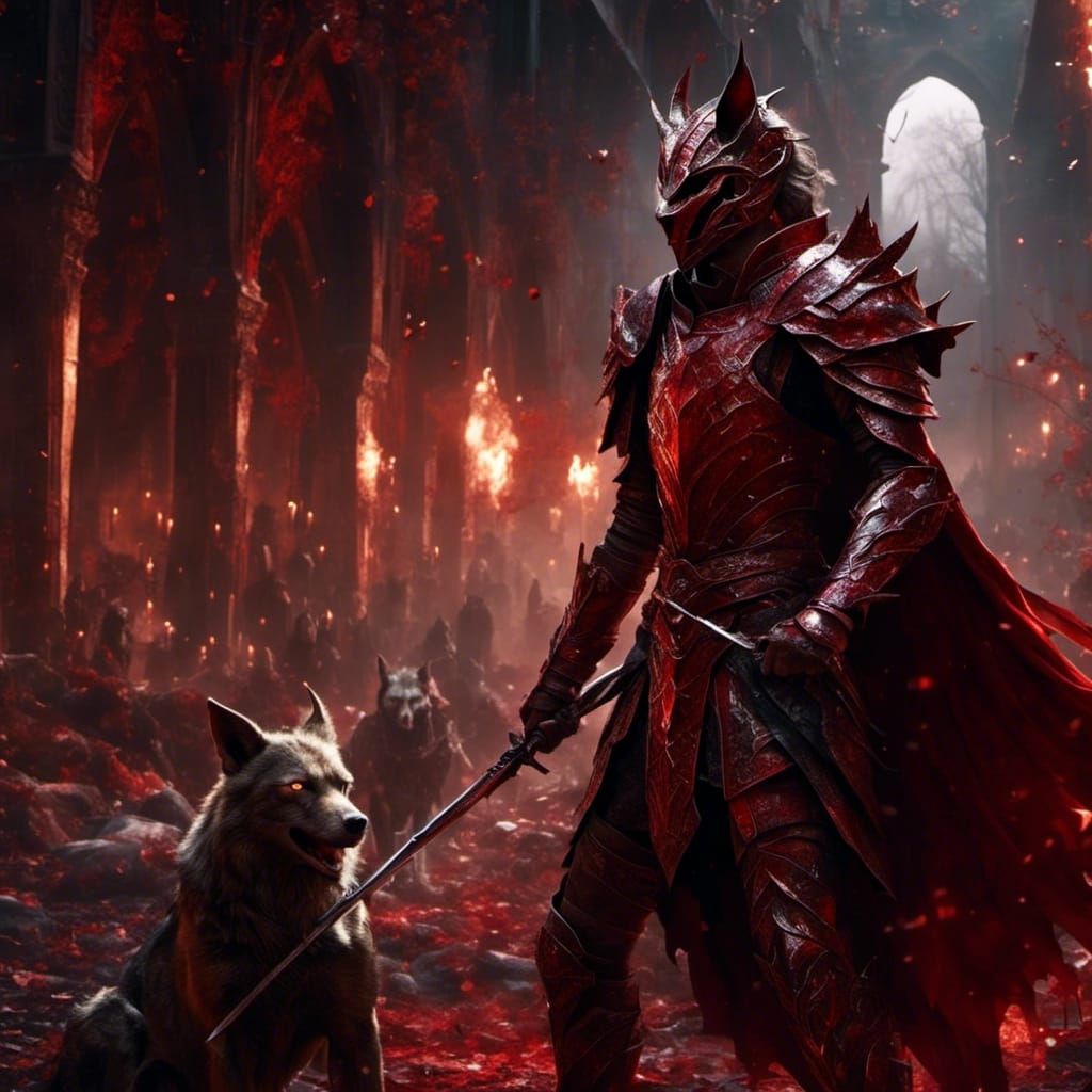 Jackal Knight on Battlefield: Dark Fantasy Concept Art