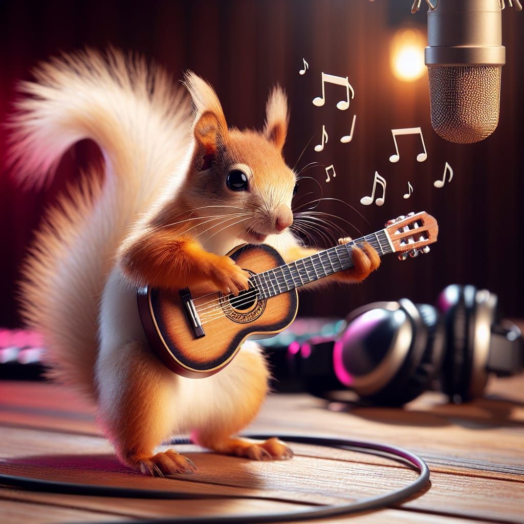 Squirrel Session Musician Lost in Melody