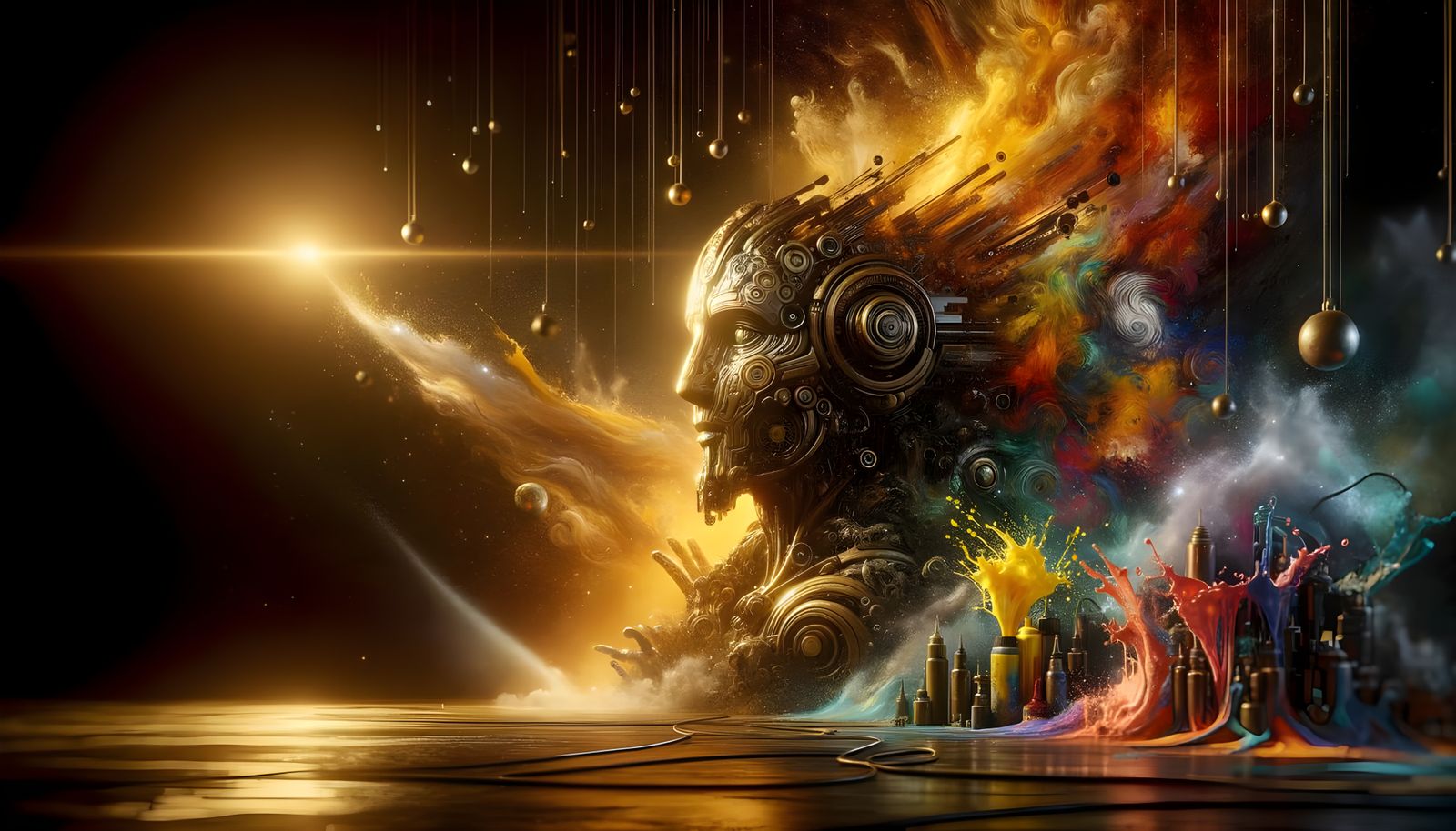 Machine God in Golden Amber Hues