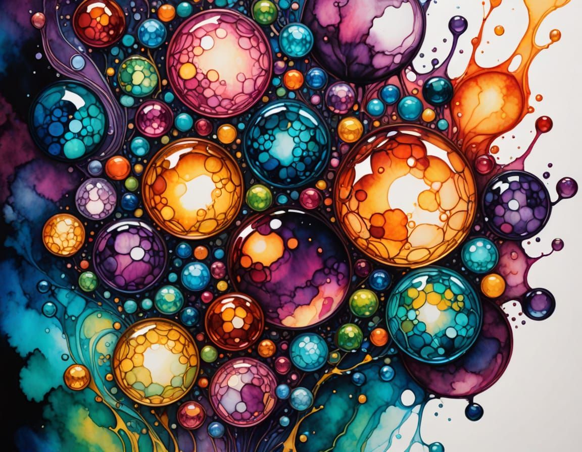 Intricately detailed alcohol ink illustration, "Sydämelliset onnittelut!"  fantasy Banner,  illustration, detailed paint...