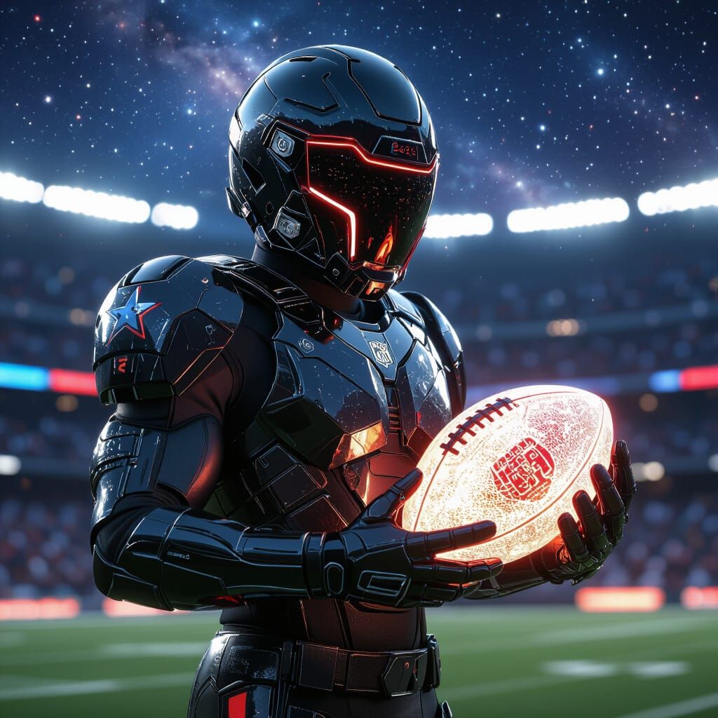 Futuristic Football Player with Energy Ball
