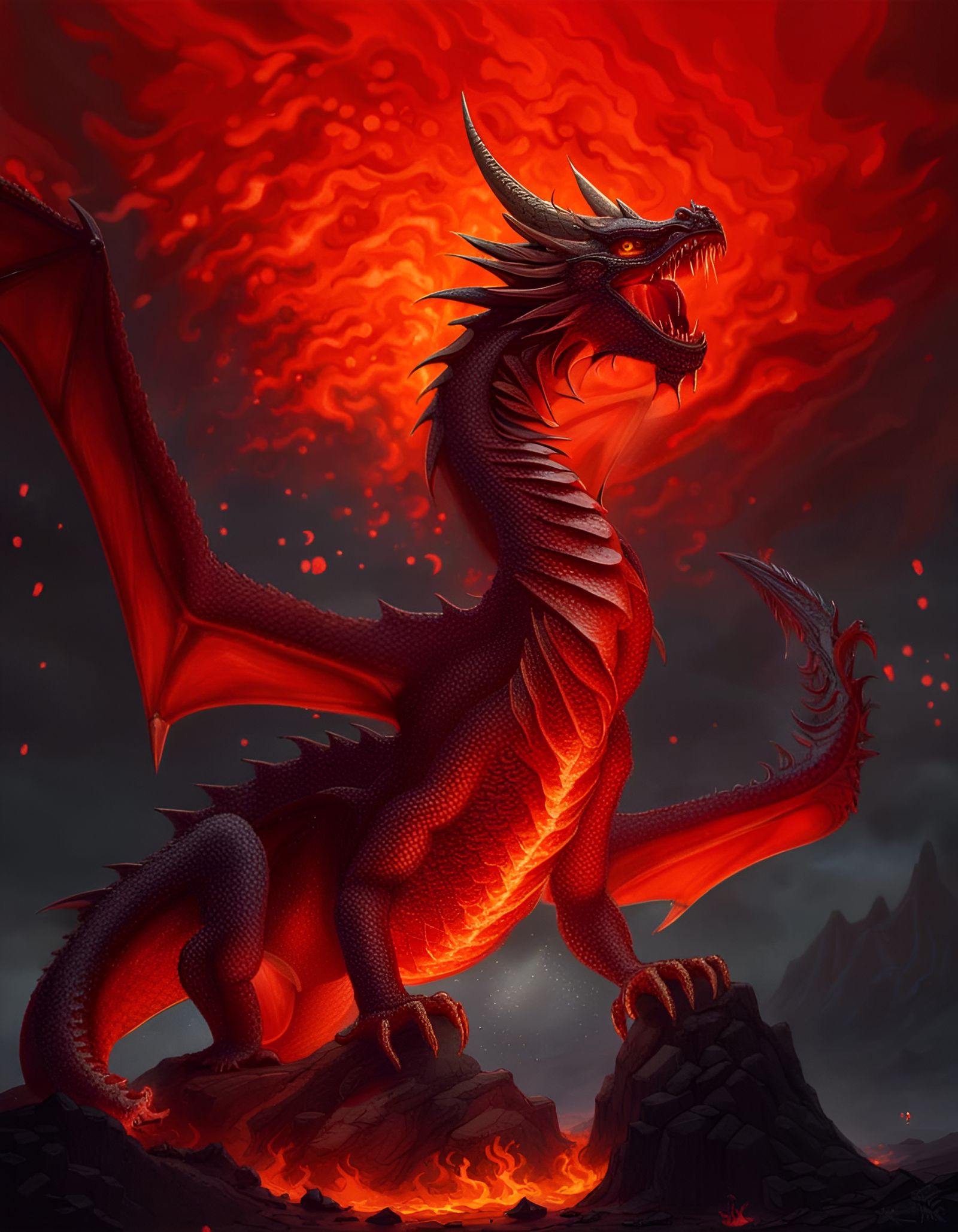 Red Dragon Concept Art in 8K Resolution