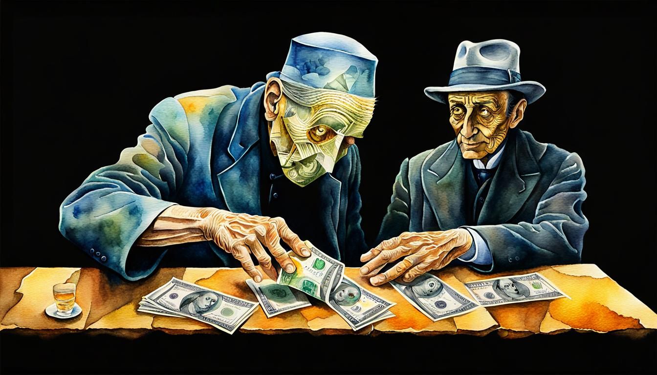 Surrealist Man Buys Water with Glowing Skin