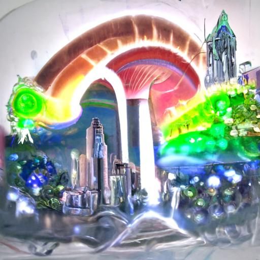 Heavenly Portal in Angelic Sci-fi City
