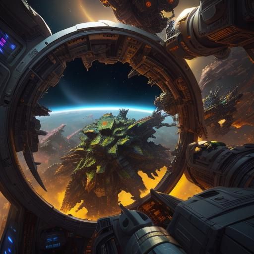 Coffee Latte Alien Monster Devouring Space Marines