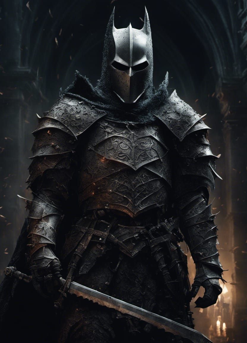 Medieval Dark Knight in Horror Digital Painting