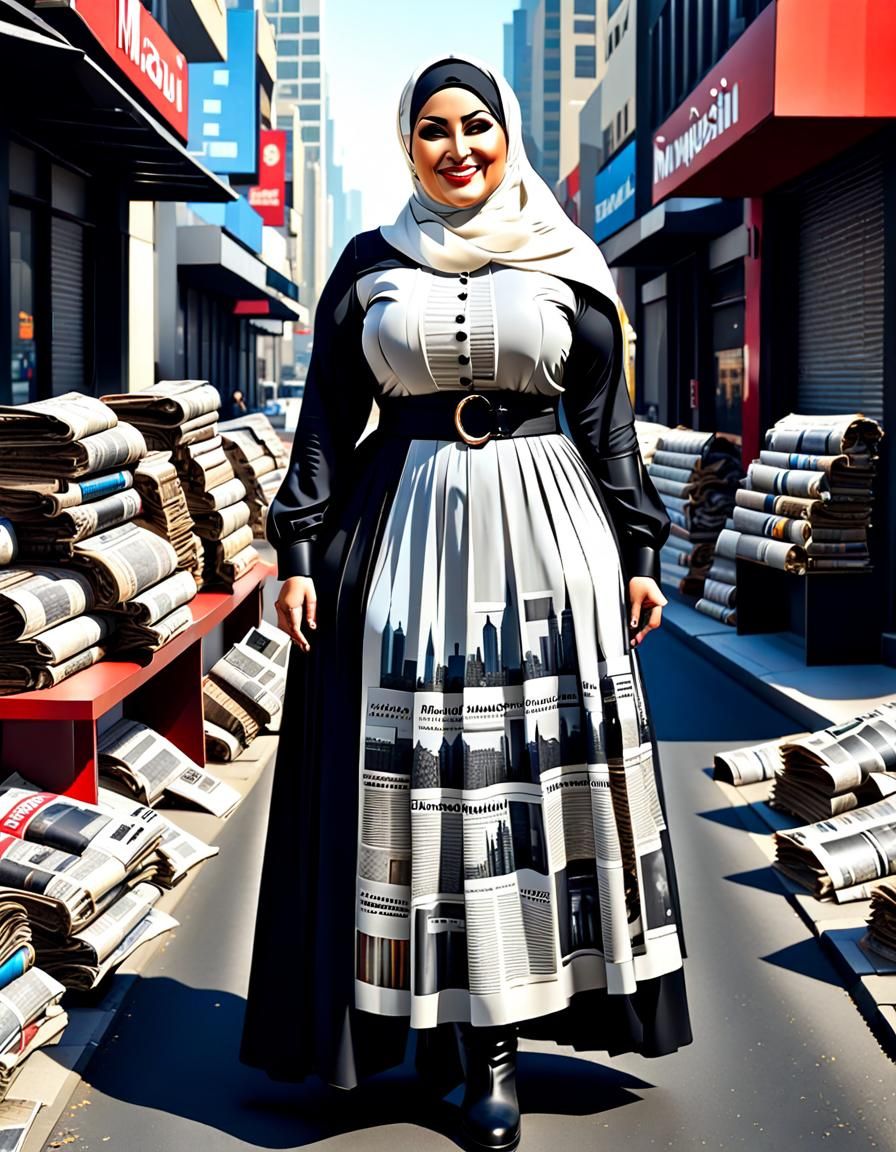 Glamorous Middle Eastern Hijabi in Pop Art Fashion