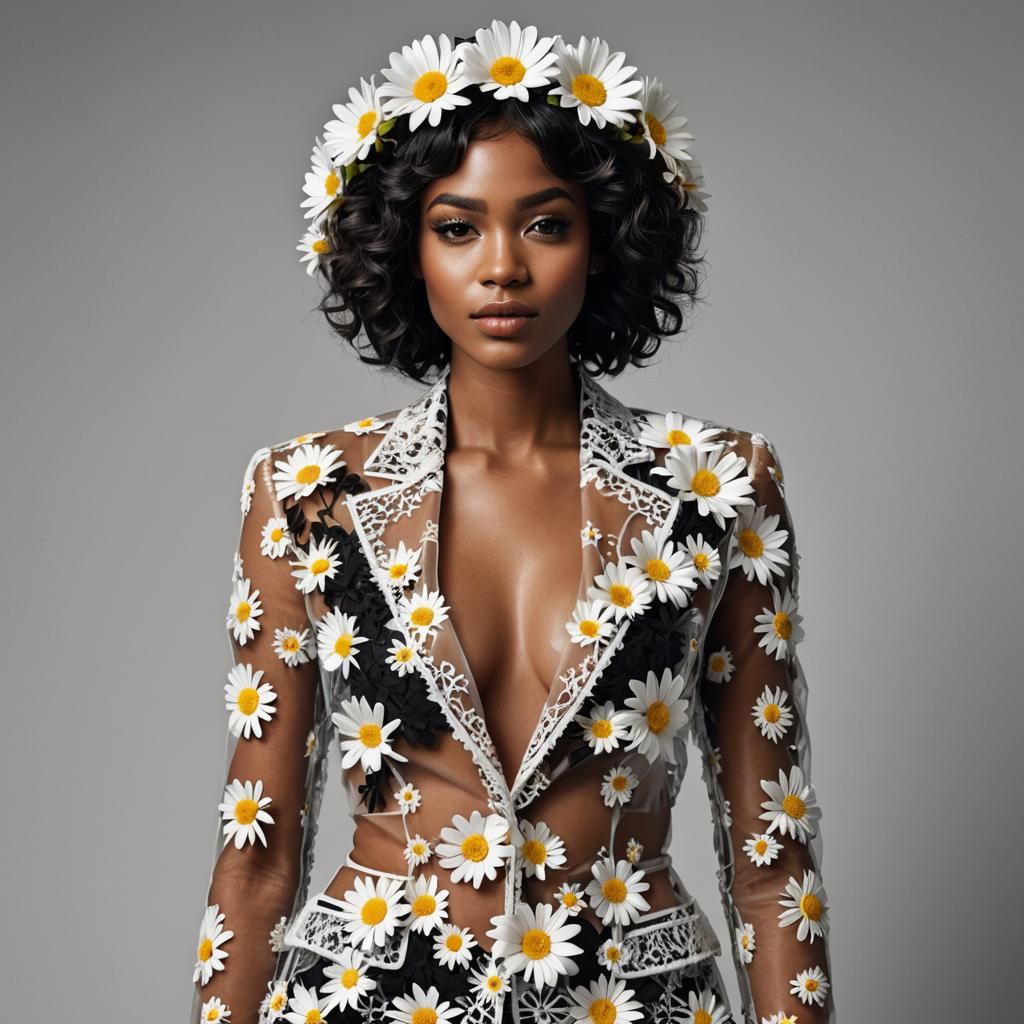 Daisy Suit: Edible Haute Couture Portrait