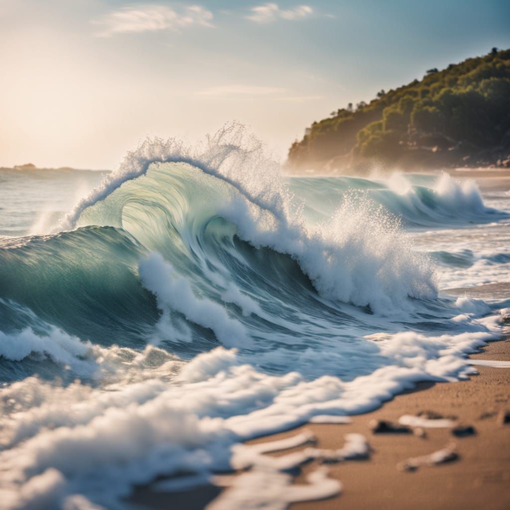 Seascape Photography of Wave Crashing on Shore