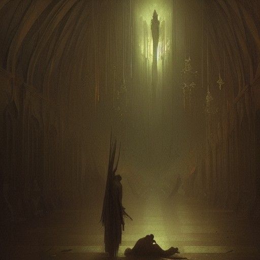 Epic Horror Scene in Grana y Oro Style