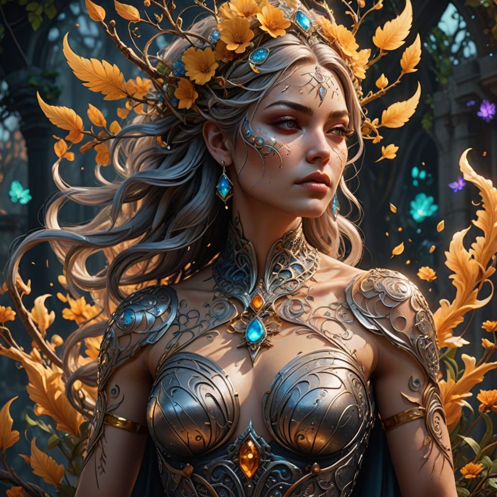 Ethereal Woman with Divine Energy in Renaissance Style