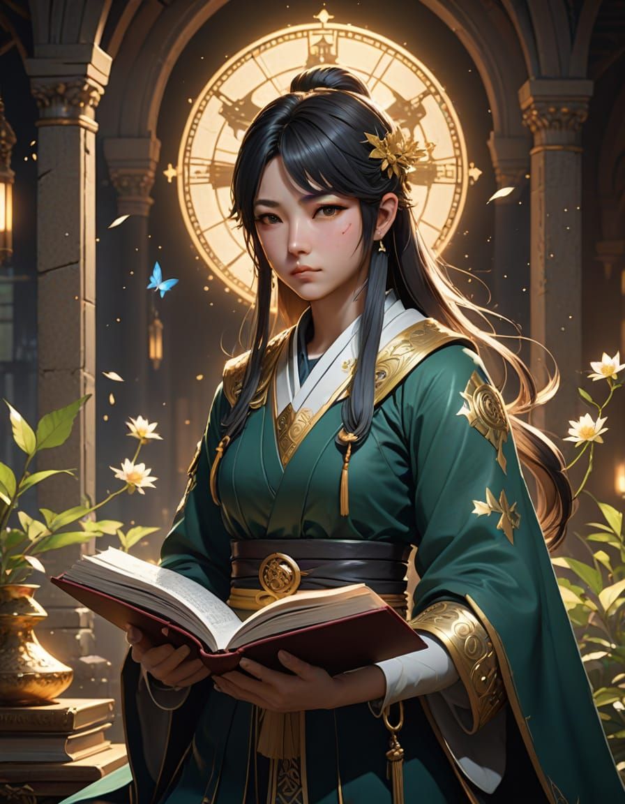 Magical Castle Temple Book Cover in Minimalist Style