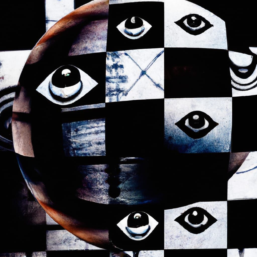 Surreal Eye Orb in Digital Collage Art