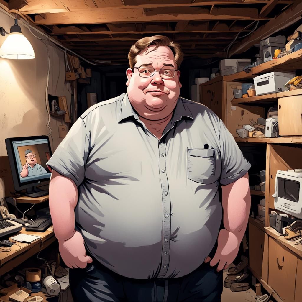 Humorous Caricature of a Reddit Admin