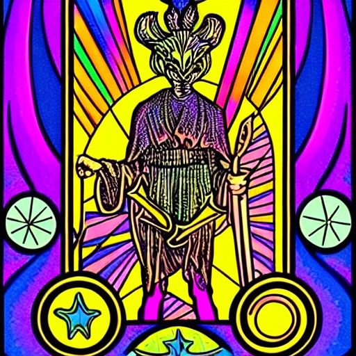Psychedelic Tarot Card Illustration