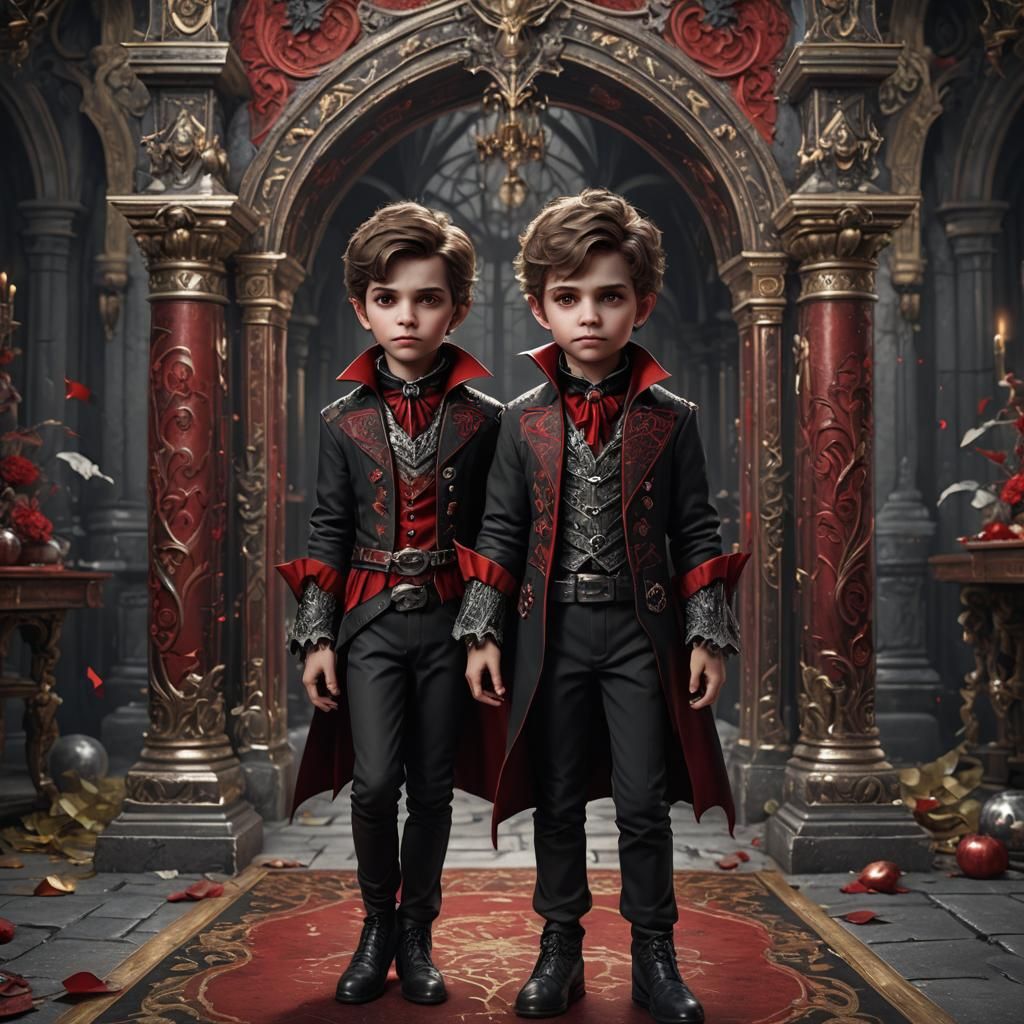 Charming Vampire Boy in Baroque Style