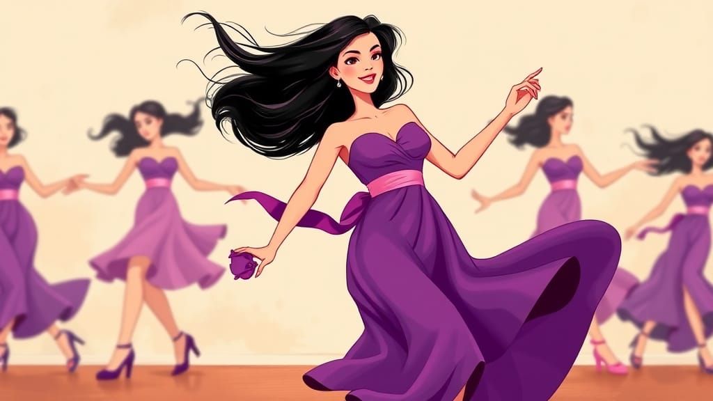 Dancing Woman Illustration in Contemporary Style