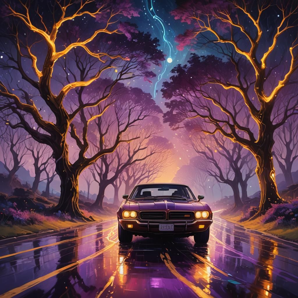 Surreal Automotive Concept Art in Dreamlike Environment