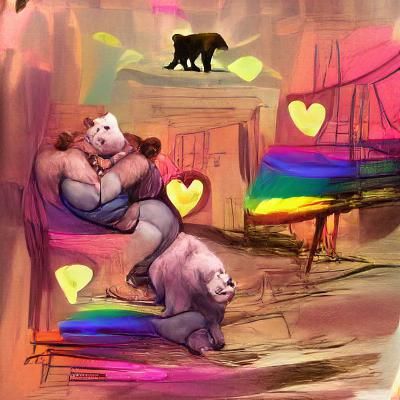 Gay Bear and Queer Cat in Love