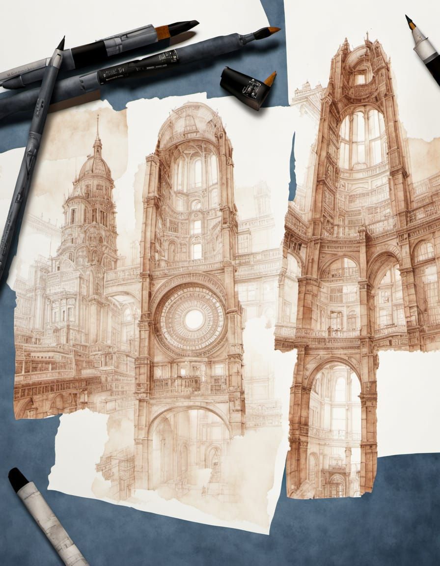 Sepia print fragments