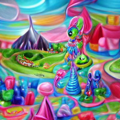 magical alien world 8k resolution vibrant colors Candyland w...