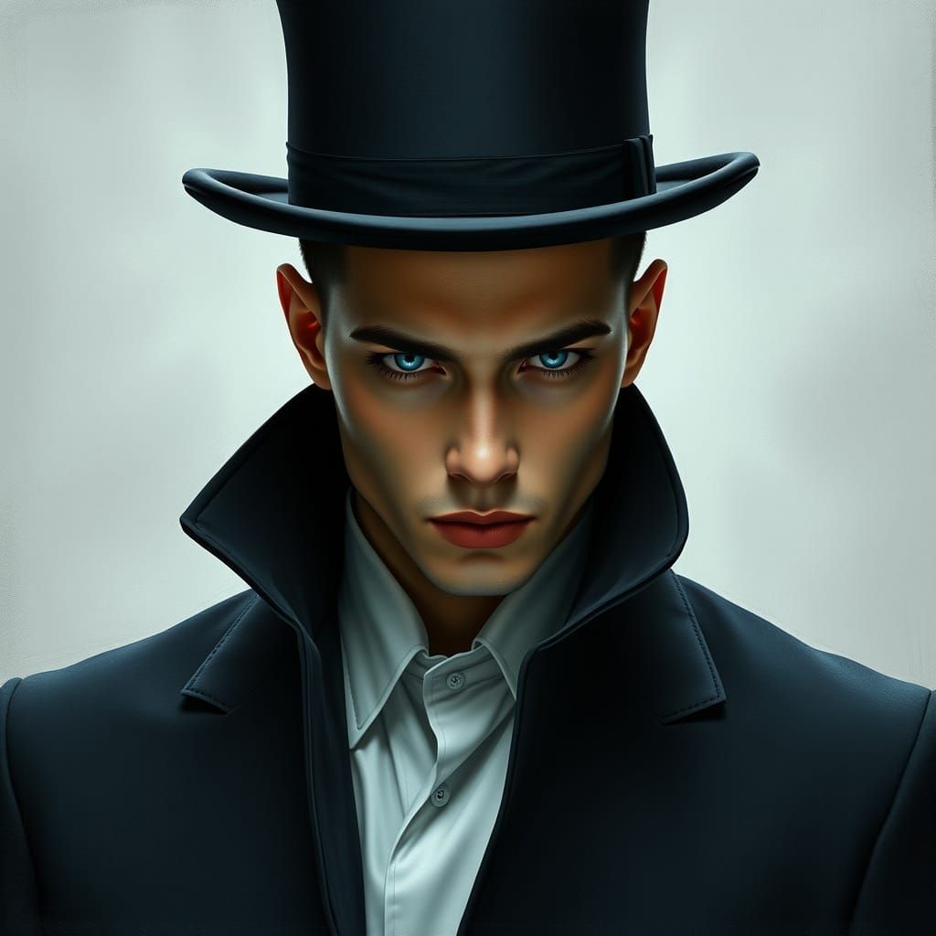 Ethereal Dark Fantasy Emperor in Ultra-Realistic Black Suit
