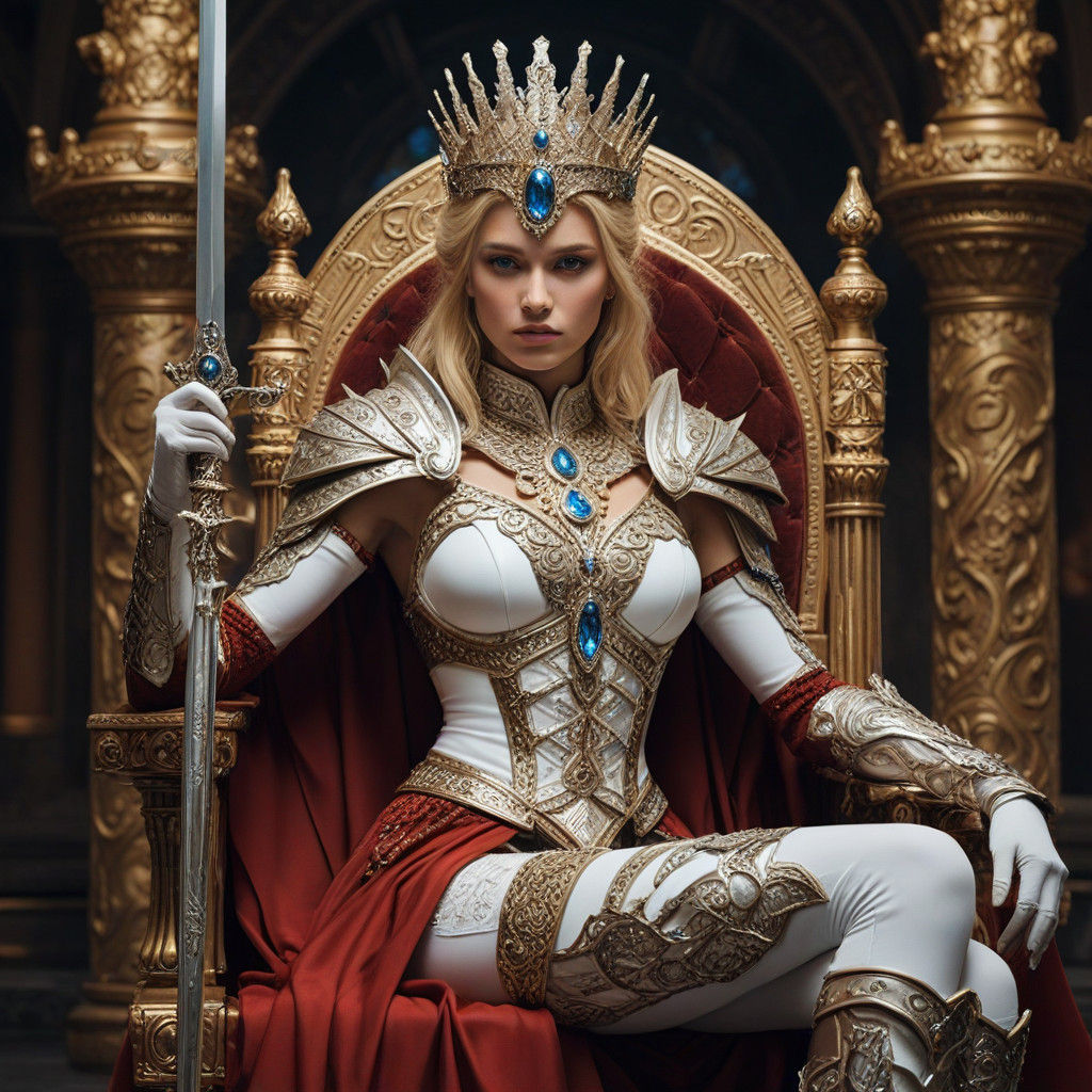 Regal Blonde Knight Empresses Throne of Light