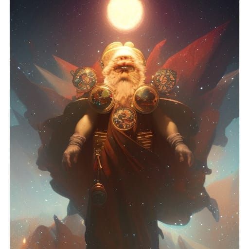 Cosmic Santa in Dark Fantasy Concept Art