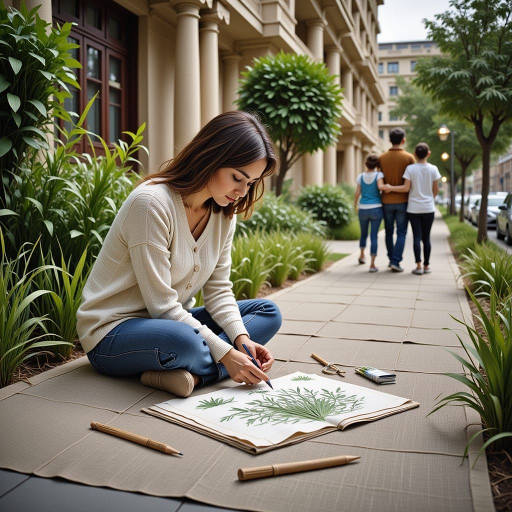 Sidewalk Artist at Work