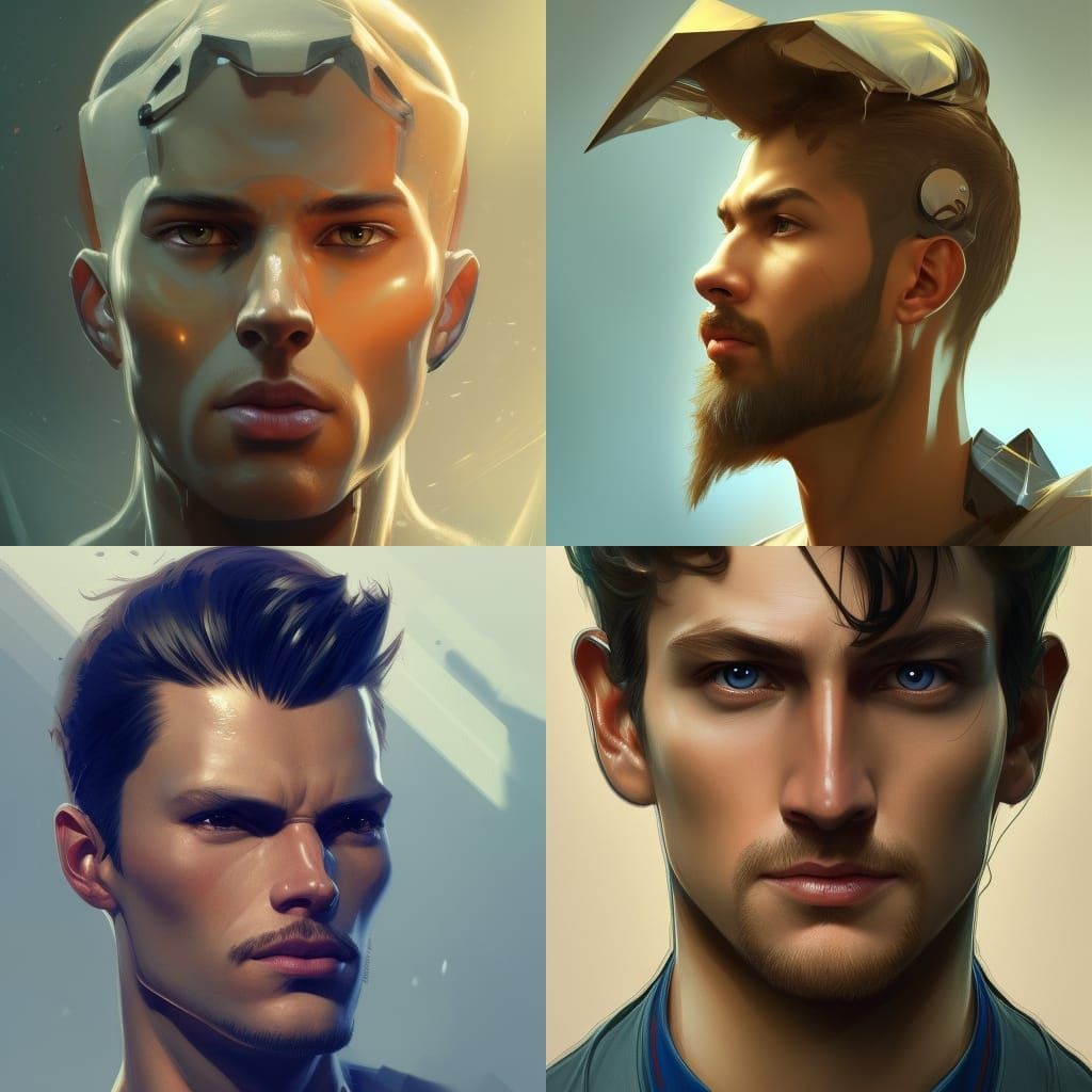 Hyperrealistic Android Portrait: Detailed Concept Art