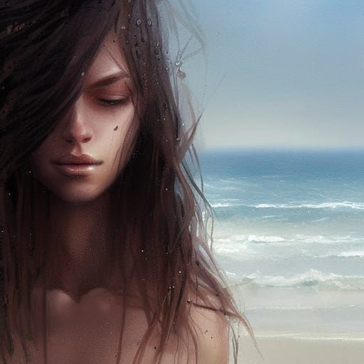 Sinister Beauty: Young Woman at the Beach