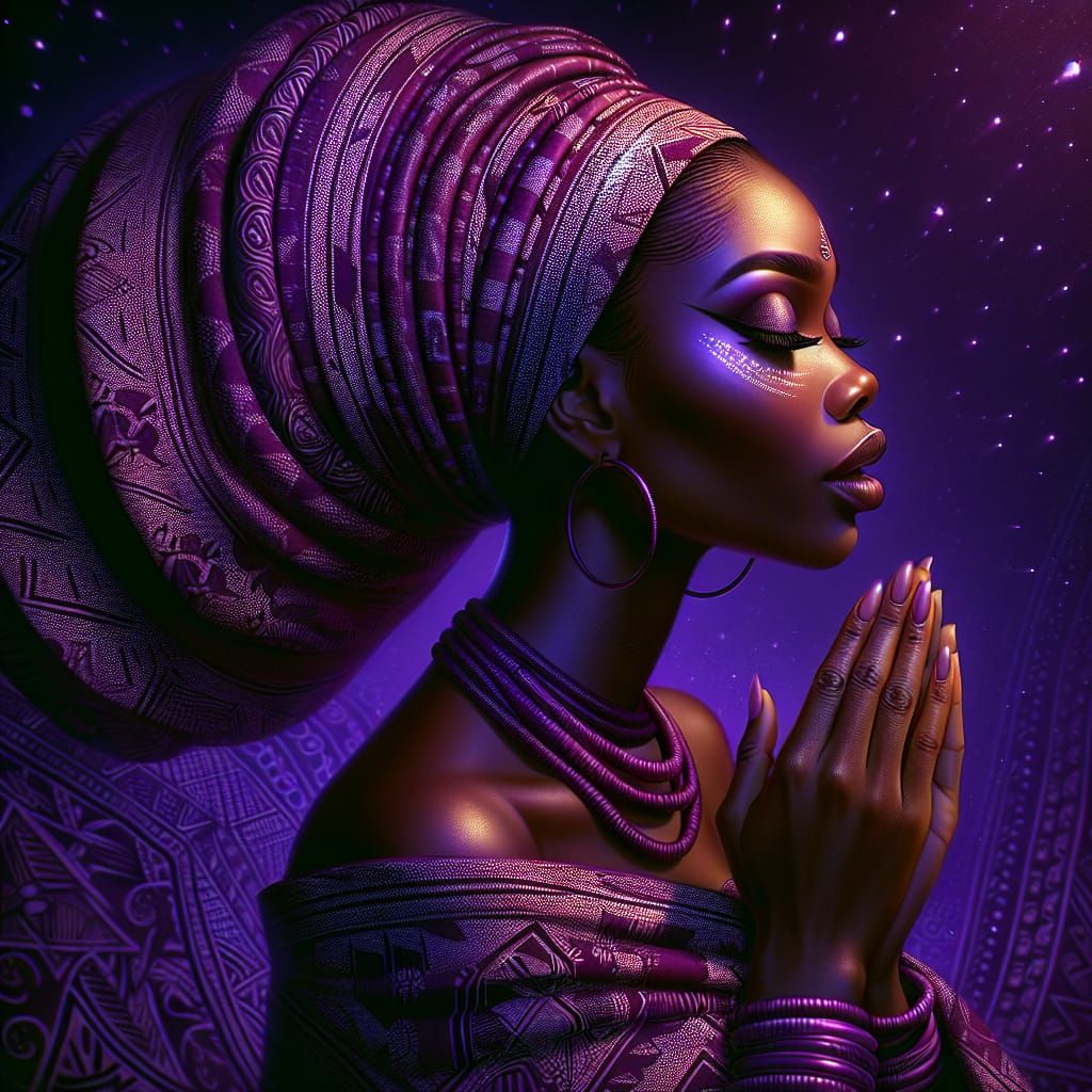 Egungun-Oya: Yoruba Goddess in Art Nouveau Style