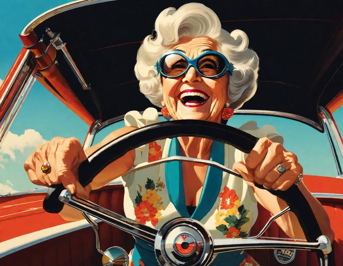 Granny Drag Racing in Classic Muscle Car