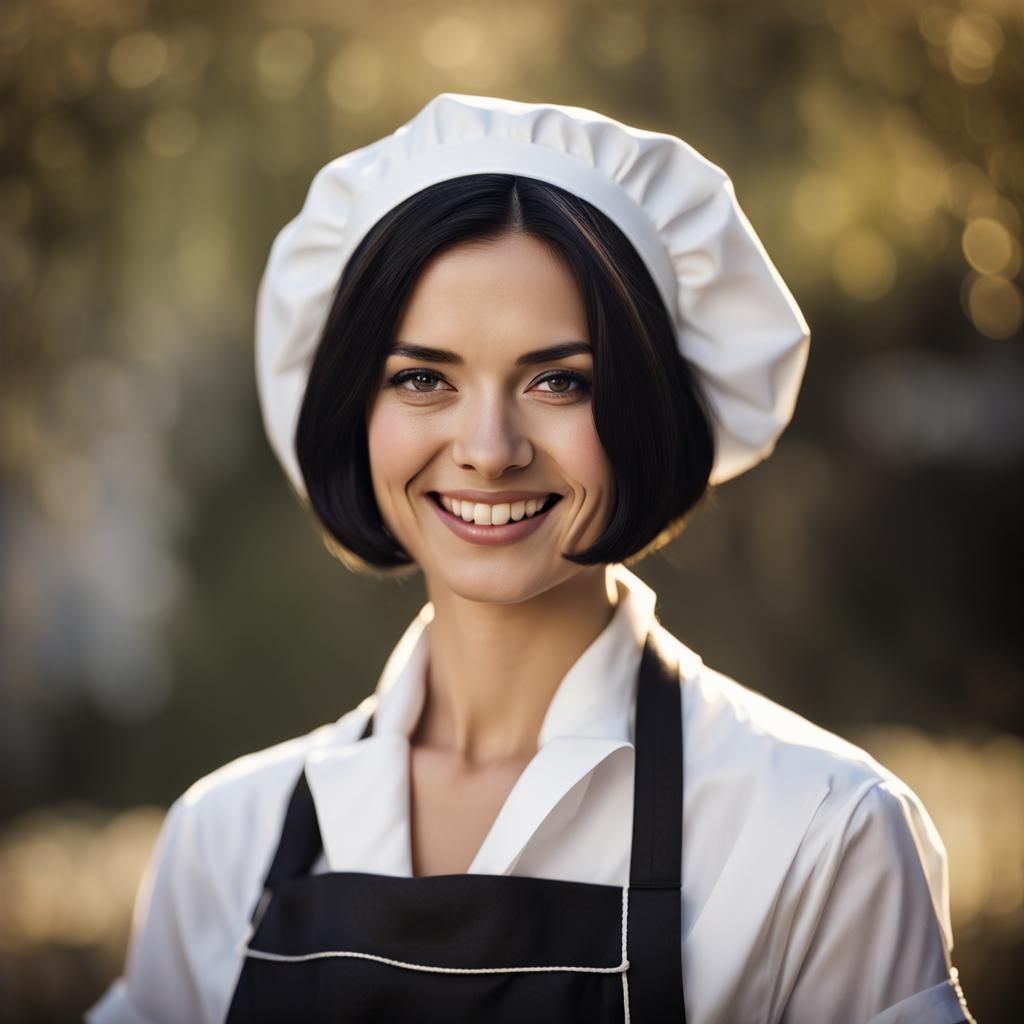 Classic Portrait of a Woman with Black Hair