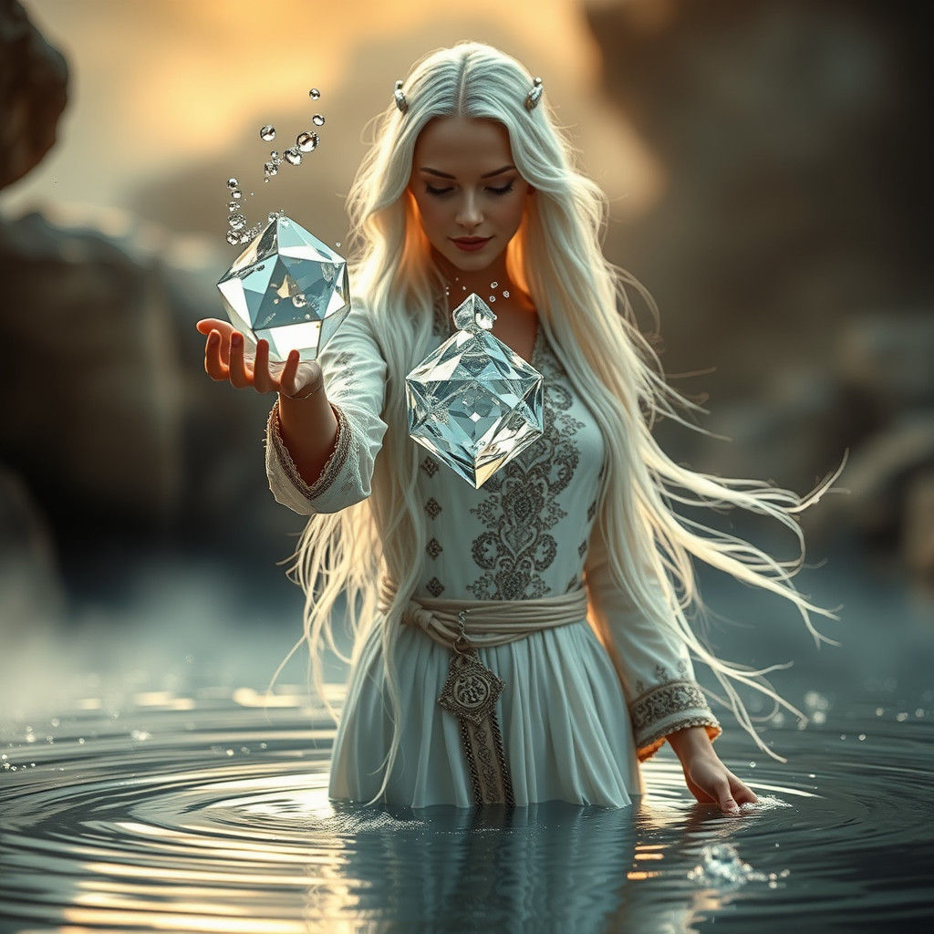 Elegant Water Bender in Hyperrealistic HDR