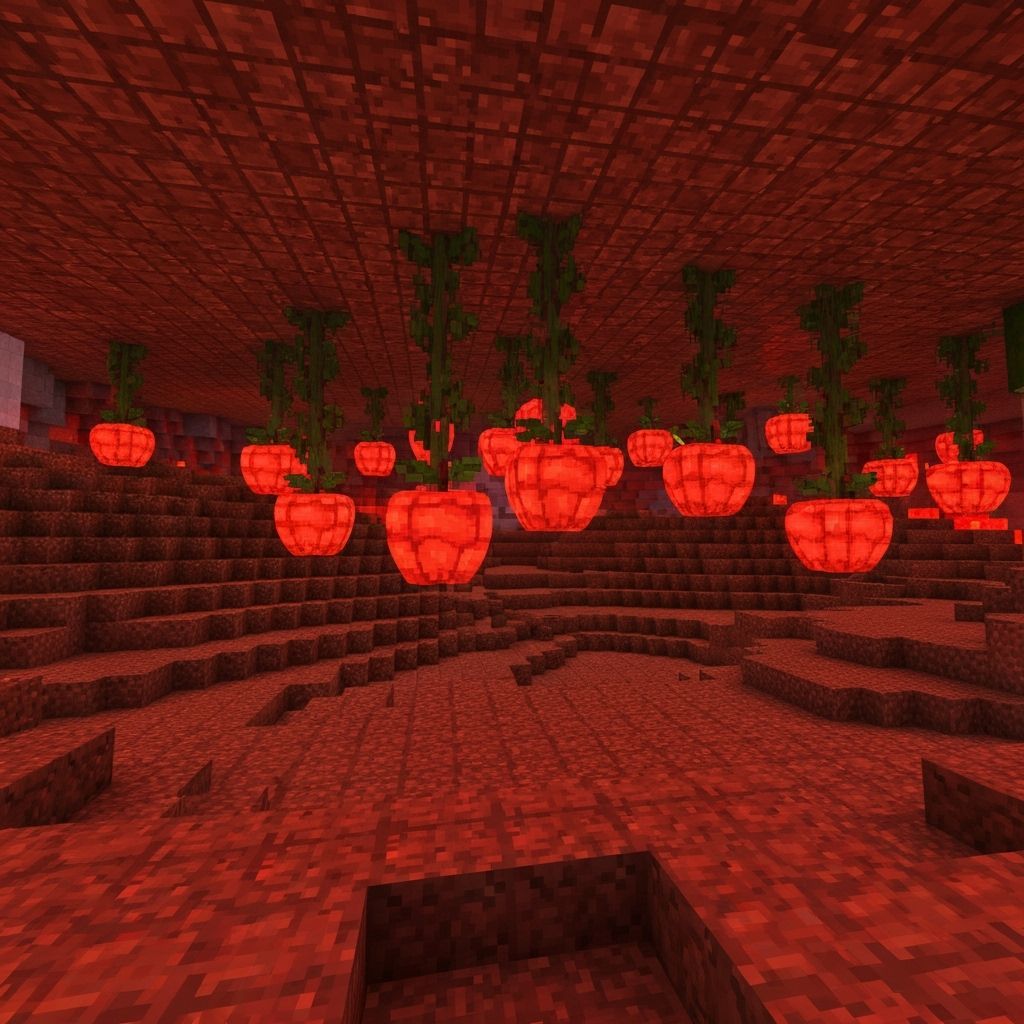 Realistic Brimstone Apples in Hellish Landscape